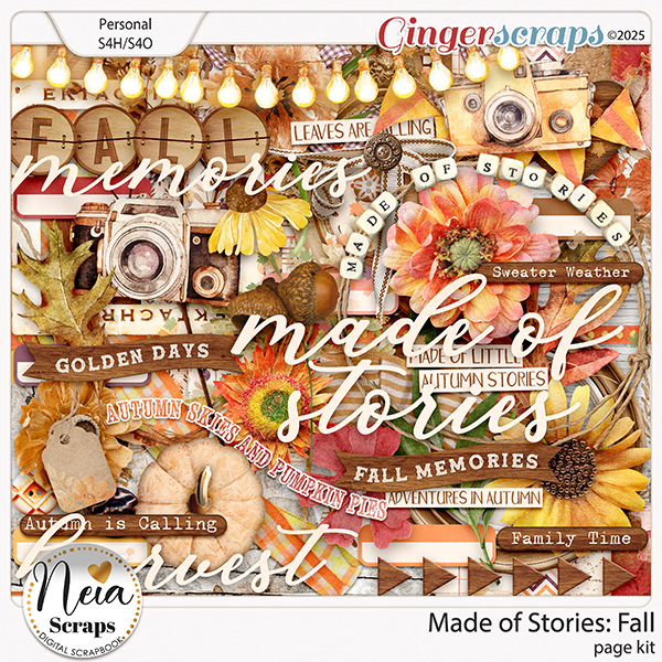 Made of Stories: Fall - Page-kit - by Neia Scraps