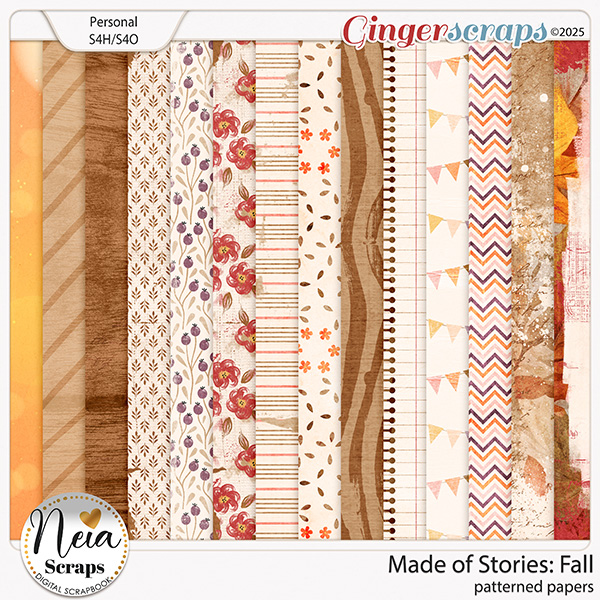 Made of Stories: Fall - Patterned Papers - by Neia Scraps