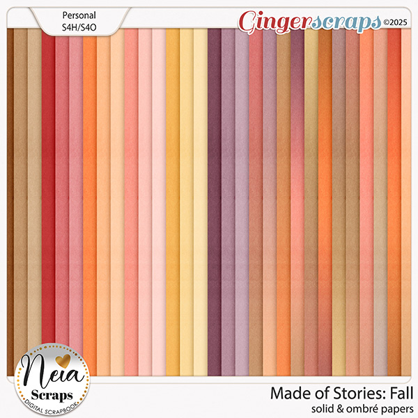 Made of Stories: Fall - Solid & Ombré Papers - by Neia Scraps
