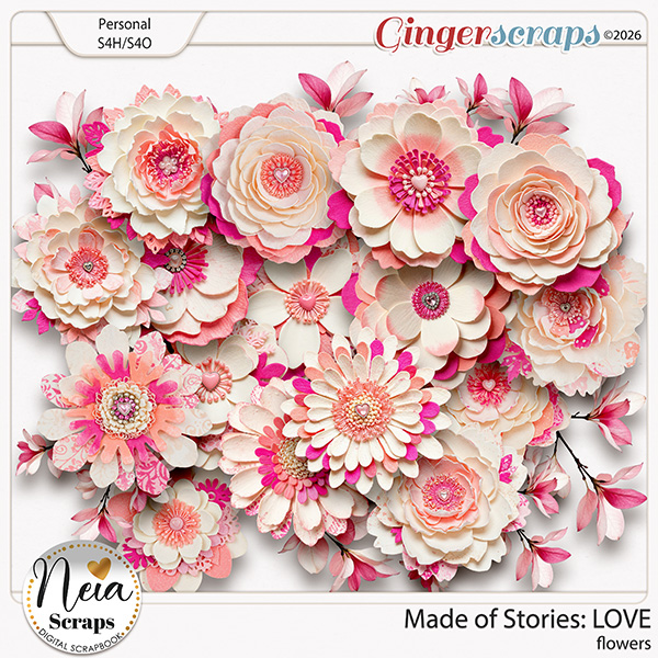 Made of Stories: LOVE - Flowers - by Neia Scraps