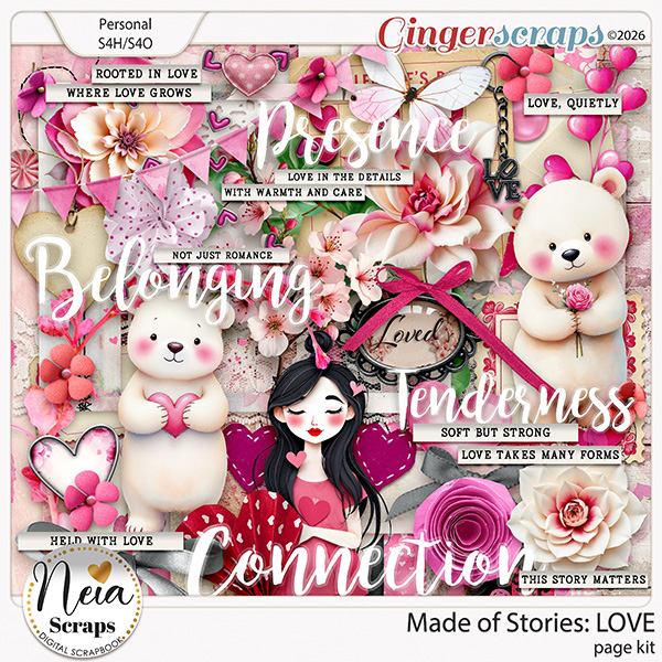 Made of Stories: LOVE - Page Kit - by Neia Scraps