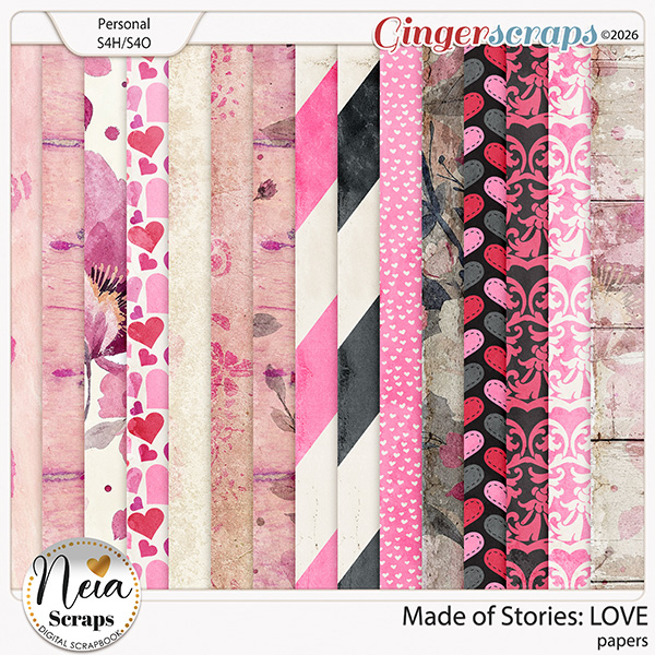 Made of Stories: LOVE - Papers - by Neia Scraps
