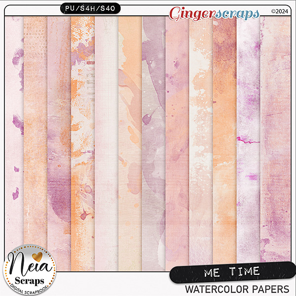 Me Time - Watercolor Papers - by Neia Scraps