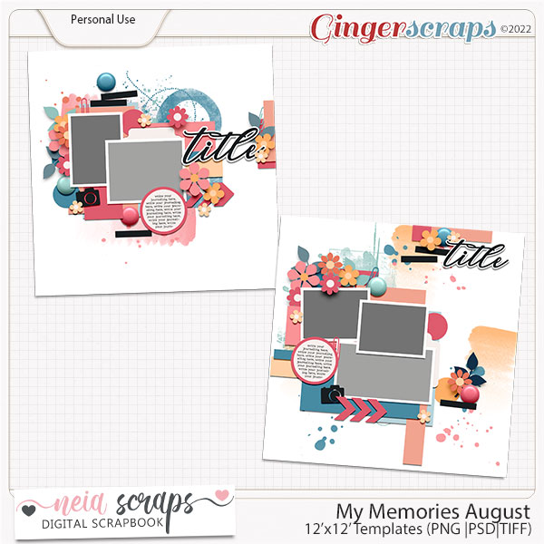 My Memories - August - Templates - by Neia Scraps 