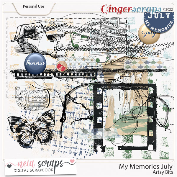 My Memories - July - Artsy Bits - by Neia Scraps