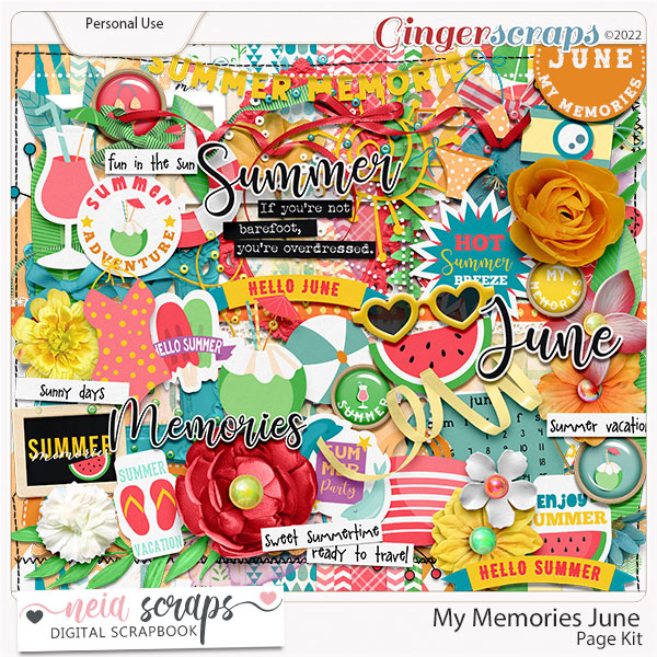 My Memories June - Page Kit - by Neia Scraps