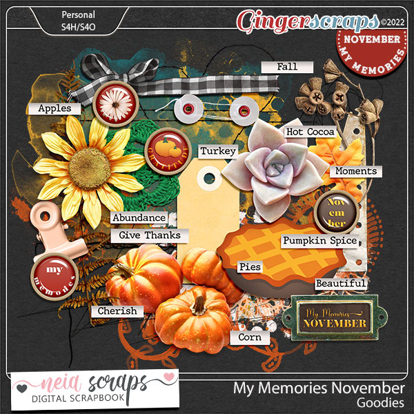 My Memories November -  Goodies by Neia Scraps