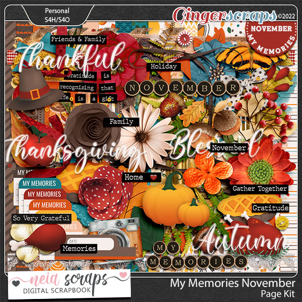 My Memories November -  Page Kit by Neia Scraps