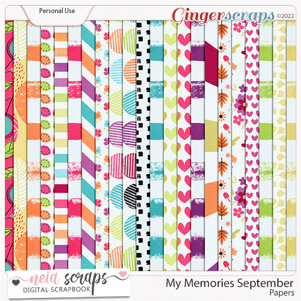 My Memories September Papers - by Neia Scraps