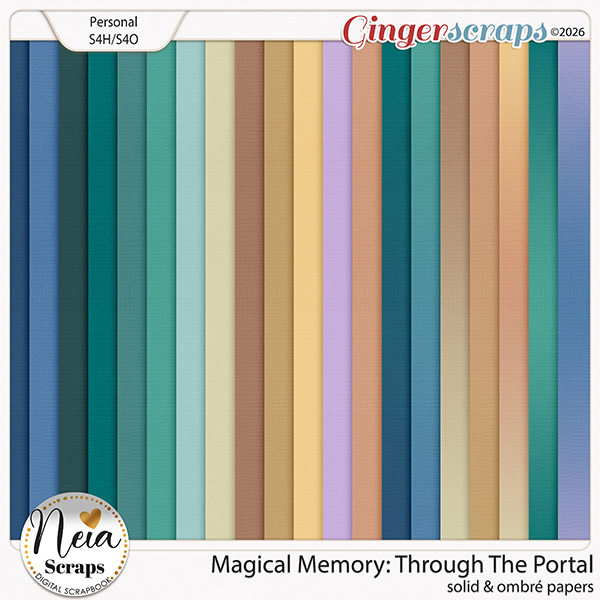 Magical Memory - Through The Portal - Solid & Ombré Papers by Neia Scraps