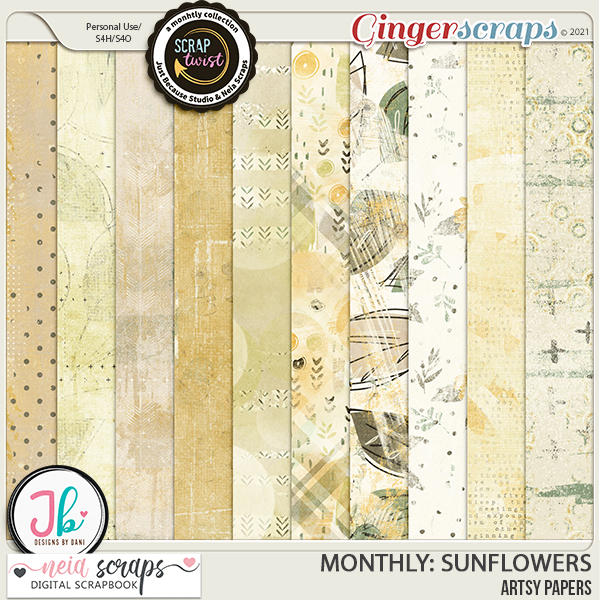 Monthly : Sunflowers - Artsy Papers by Neia Scraps and JB Studio