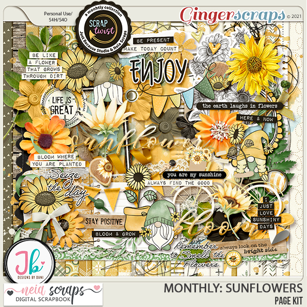 Monthly : Sunflowers - Page Kit by Neia Scraps and JB Studio