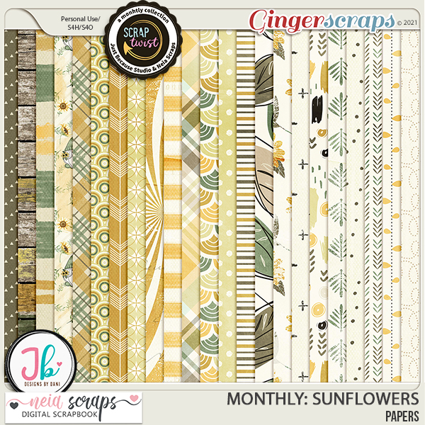 Monthly : Sunflowers - Papers by Neia Scraps and JB Studio