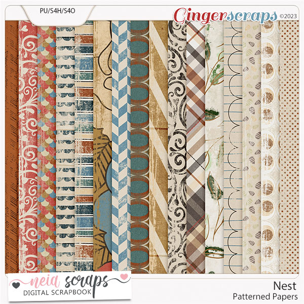 Nest - Patterned Papers - by Neia Scraps