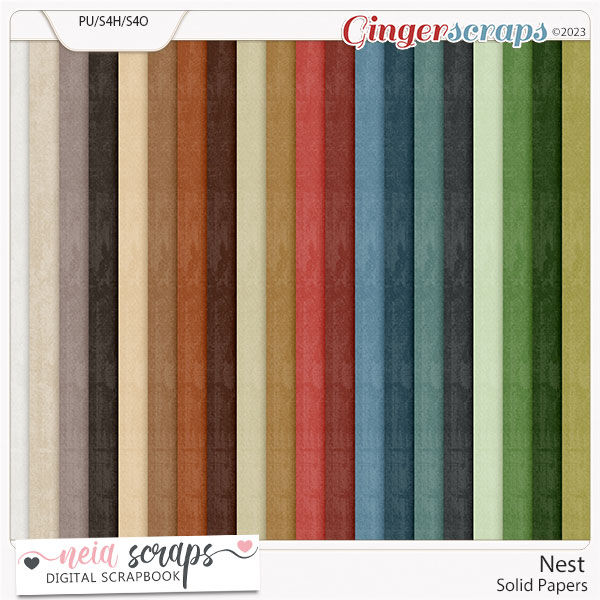Nest - Solid Papers - by Neia Scraps