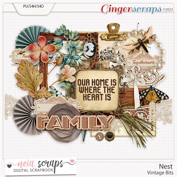 Nest - Vintage Bits - by Neia Scraps