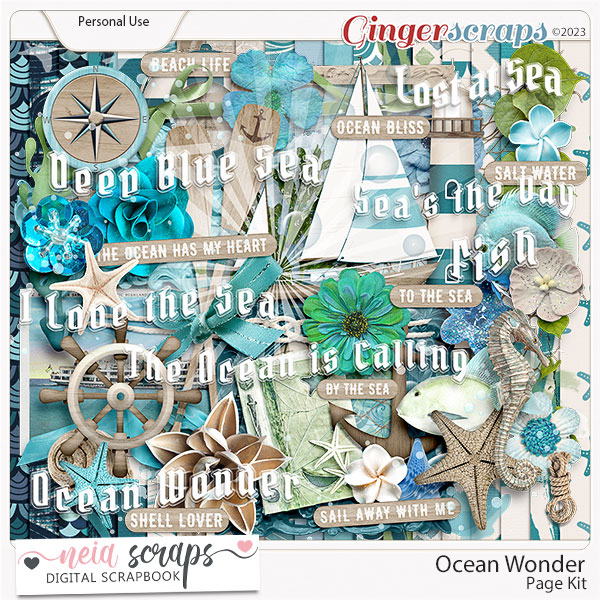 Ocean Wonder - Page Kit - by Neia Scraps