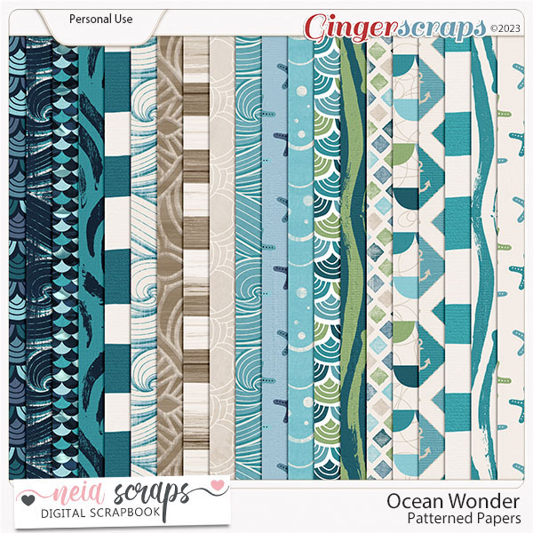 Ocean Wonder - Patterned Papers - by Neia Scraps