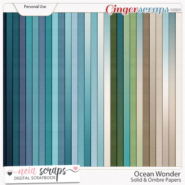 Ocean Wonder - Solid & Ombre Papers - by Neia Scraps