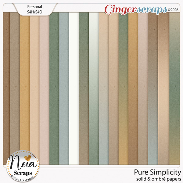 Pure Simplicity - Solid & Ombré Papers - by Neia Scraps