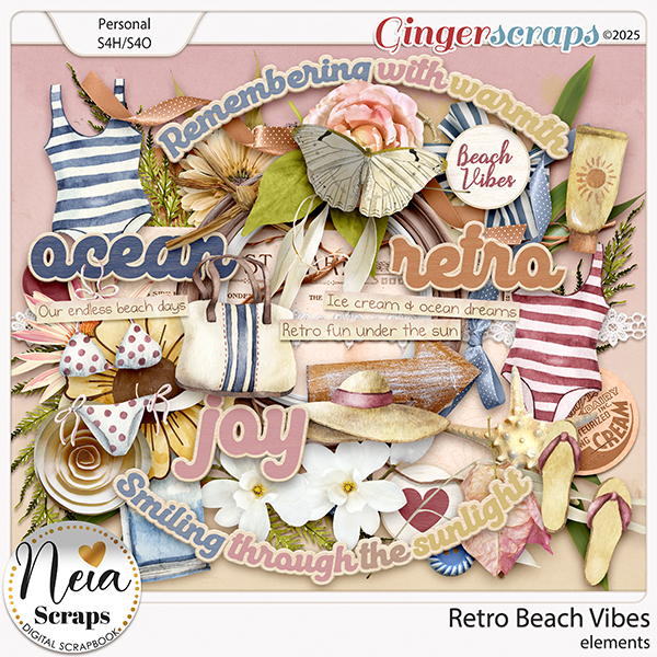 Retro Beach Vibes - Elements - by Neia Scraps