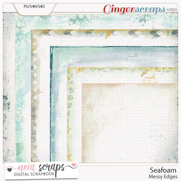 Seafoam - Messy Edges - by Neia Scraps