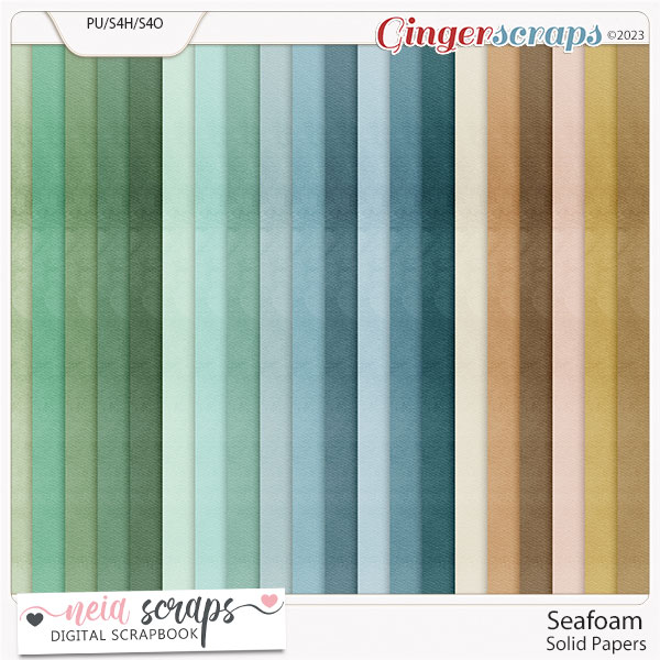 Seafoam - Solid Papers - by Neia Scraps