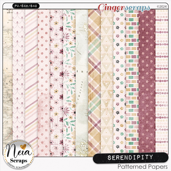 Serendipity - Patterned Paper - by Neia Scraps 