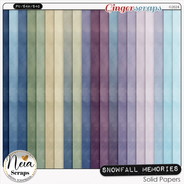 Snowfall Memories - Solid Papers - by Neia Scraps