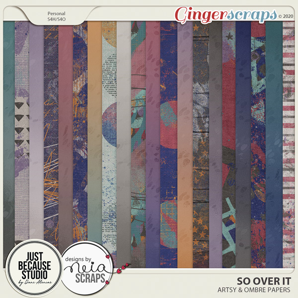 So Over It Artsy & Ombré Papers by JB Studio and Neia Scraps