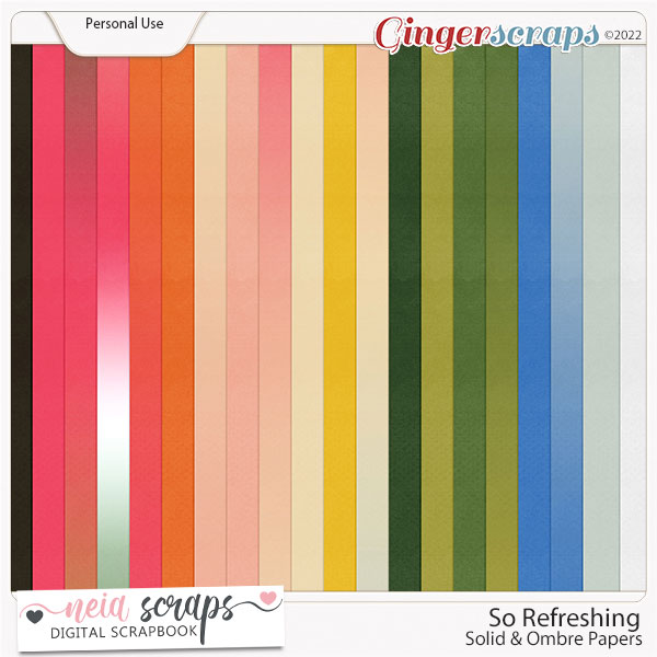 So Refreshing - Solid & Ombre Papers - by Neia Scraps