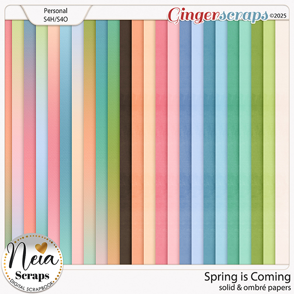 Spring is Coming - Solid & Ombré Papers - by Neia Scraps