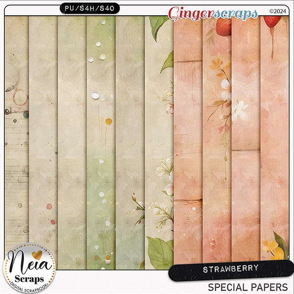 Strawberry - Special Papers - by Neia Scraps