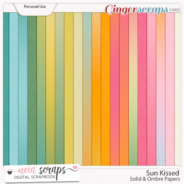 Sun Kissed - Solid & Ombre Papers - by Neia Scraps