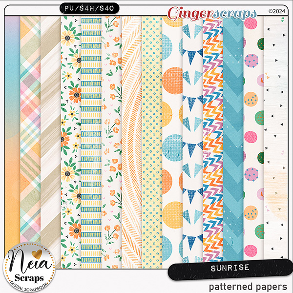 Sunrise - Patterned Papers - by Neia Scraps