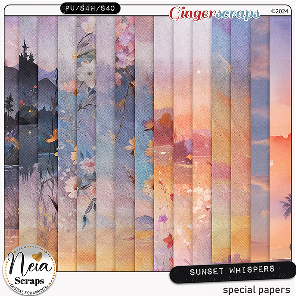 Sunset Whispers - Special Papers - by Neia Scraps