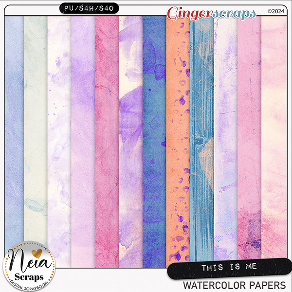 This is Me - Watercolor Papers - by Neia Scraps