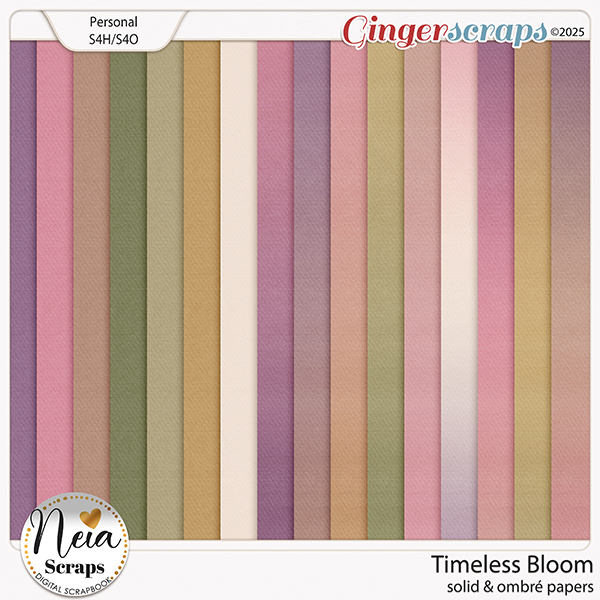 Timeless Bloom - Solid & Ombré Papers - by Neia Scraps