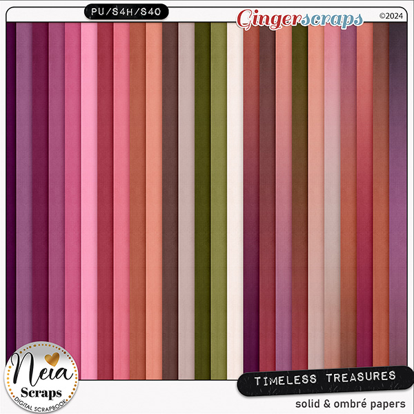 Timeless Treasures - Solid & Ombré Papers - by Neia Scraps