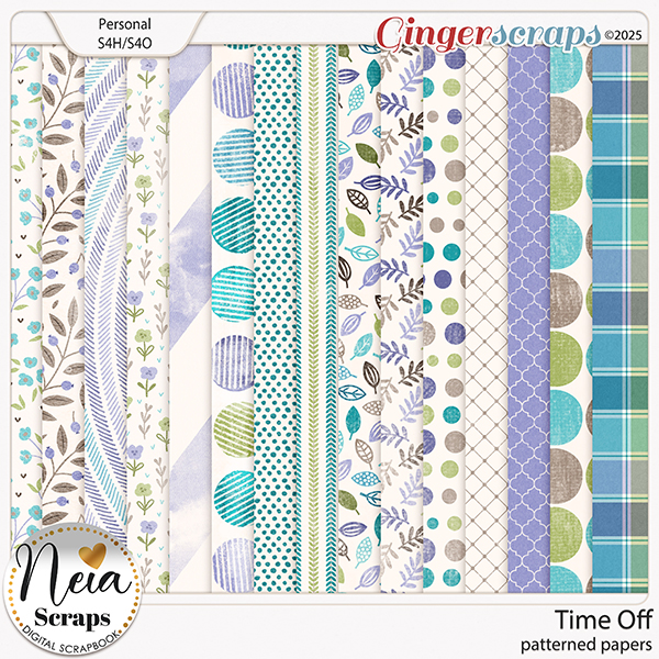 Time Off - Patterned Papers - by Neia Scraps