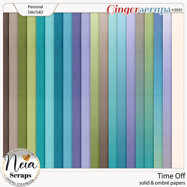 Time Off - Solid & Ombré Papers - by Neia Scraps