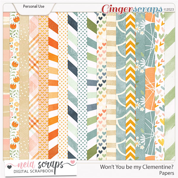 Won't you be my Clementine? - Papers - by Neia Scraps 