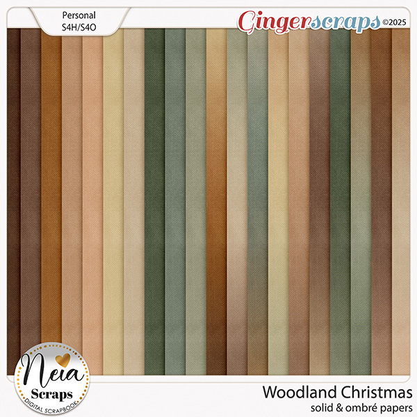 Woodland Christmas - Solid & Ombré Papers - by Neia Scraps