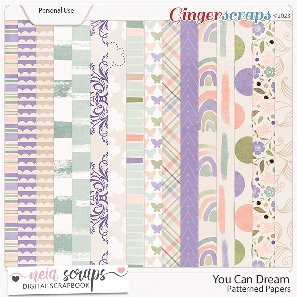 You Can Dream - Patterned Papers - by Neia Scraps