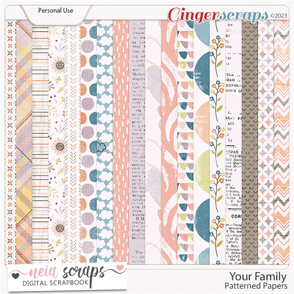 Your Family - Patterned Papers - by Neia Scraps