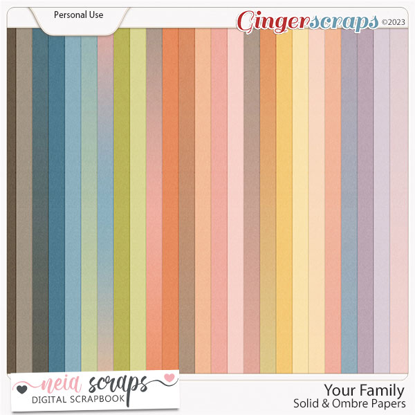 Your Family - Solid & Ombre Papers - by Neia Scraps