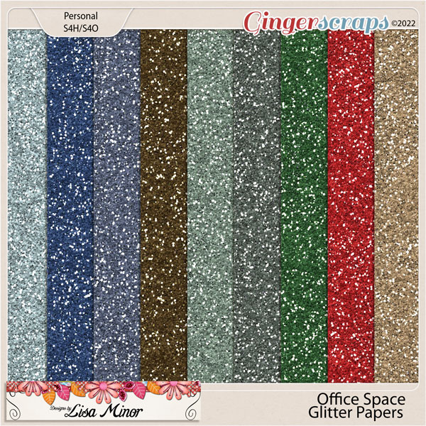 Office Space Glitter Papers from Designs by Lisa Minor