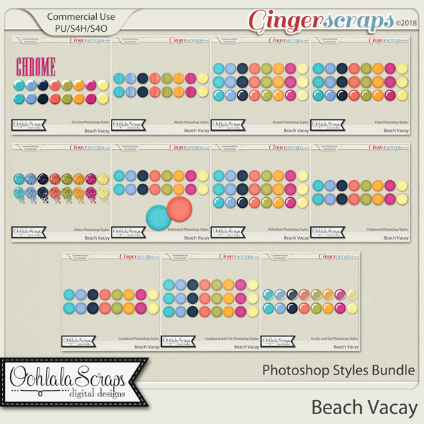 Beach Vacay CU Photoshop Styles Bundle