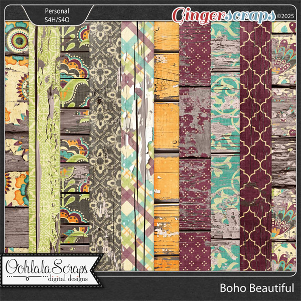 Boho Beautiful Worn Wood Papers 
