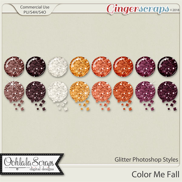 Color Me Fall Glitter CU Photoshop Styles